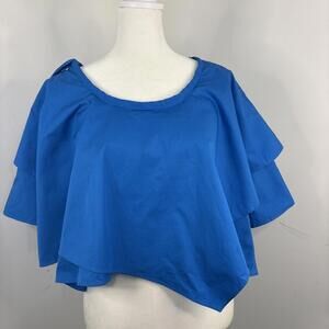 New L’Academie Royal Blue‎ Shawl Top Stunning Revolve Small